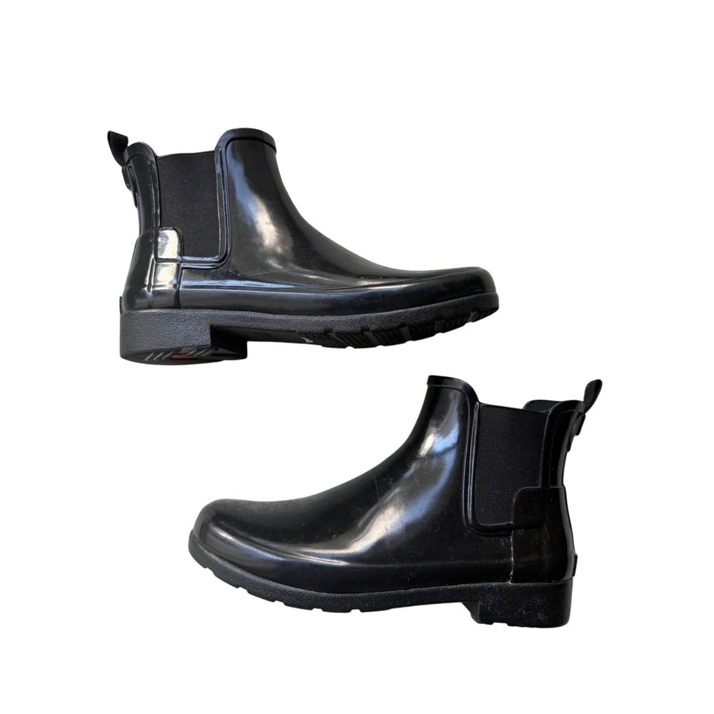 Hunter Original Chelsea Boots Womens Black Gloss Waterproof Rain Ankle Boots